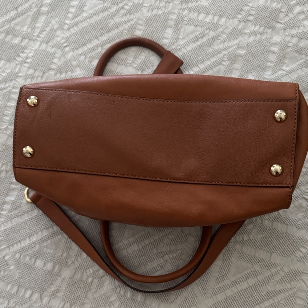 Michael Kors Brown Satchel with Gold Accents - Picture 6 of 9